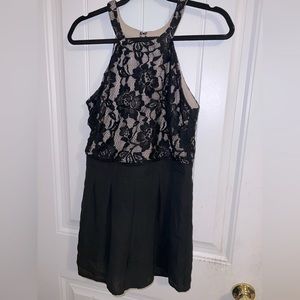 Meraki black lace sleeveless romper sz Medium